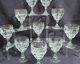 FOSTORIA SUNRAY CLEAR WATER GOBLETS STEMWARE BEAUTIFUL 