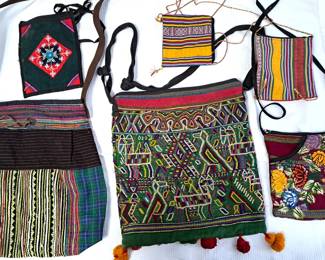 COLLECTION OF UNIQUE HANDMADE LADIES PURSES HANDBAGS LOT