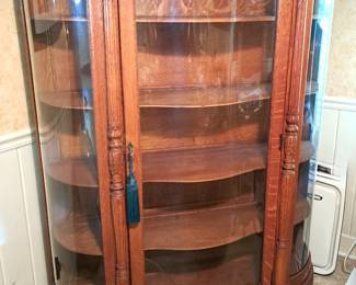 CURVED GLASS LARGE CURIO CABINET