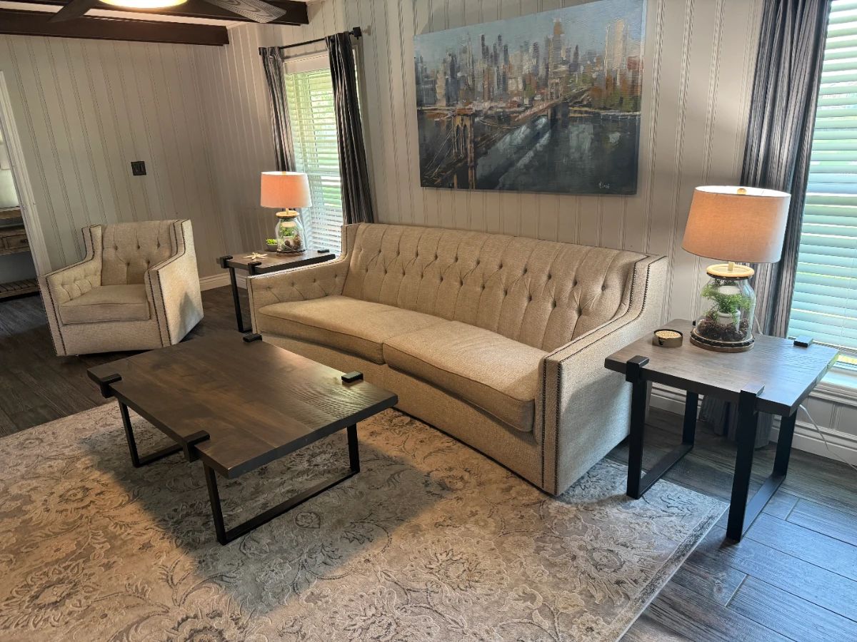 Bernhardt sofa and swivel chair