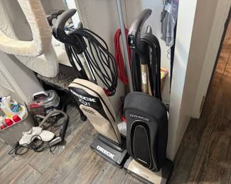 Oreck vacuum, Oreck Orbiter, and Shark cordless vacuum