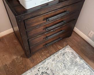 Hooker desk, chair, and matching file cabinet