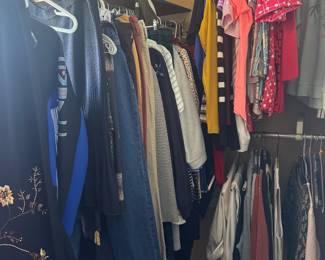 Lots of women clothes and some men’s clothes 