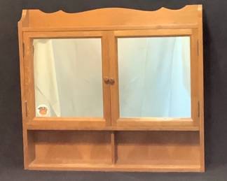 Mirrored Wooden WallMounted Cabinet