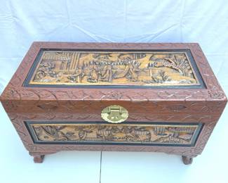 Carved Wooden Chest