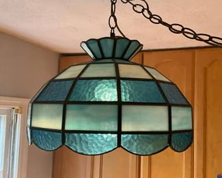 Stained Slag Glass Hanging Fixture