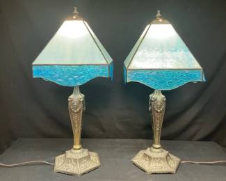 Slag Glass Table Lamps