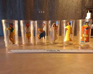 6 Vintage Risque PinUp Girl Drinking Glasses  Novelty Barware