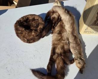 Fur Stole  Matching Fur Hat