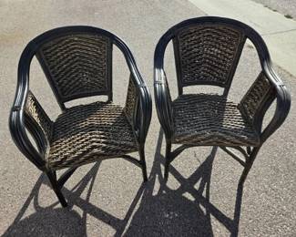 Dark Wicker  Rattan Armchairs