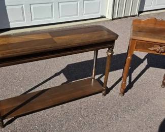 Console Table with Lower Shelf  Vintage Accent Table