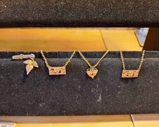  02 Black Hills Gold Tie Pins  Tie Chains  4 Pieces