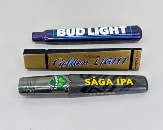 3 Vintage Summit Brewing, Michelob Golden, and Bud Light Beer Tappers