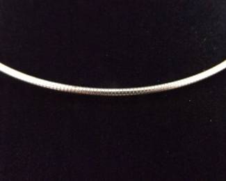 .925 Sterling Silver Vermeil Flexible Omega Necklace