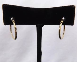 .925 Sterling Silver Vermeil Hoop Hinged Hook Earrings