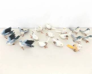 Lot of Vintage Feathered Bird Ornaments