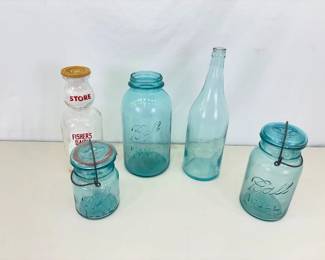 Lot of Antique 1908 etc. Lidded etc. Mason Jars etc.
