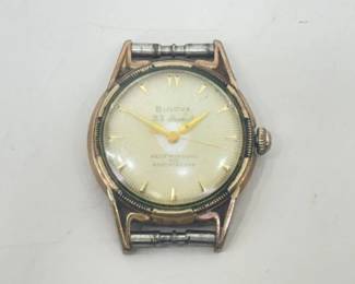 Vintage Gold Plated Boliva 23 Jewel Self Winding Six Adjustment Watch Face