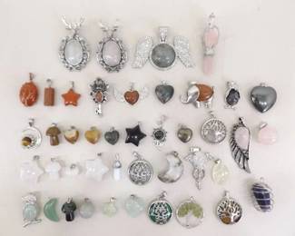 Large Lot of Stone Pendants