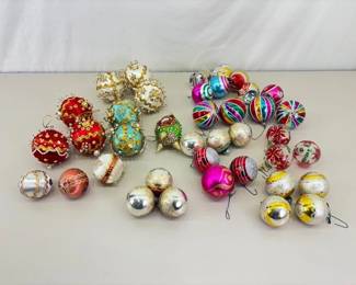 Lot of Vintage Mercury Glass etc. Christmas Ornaments