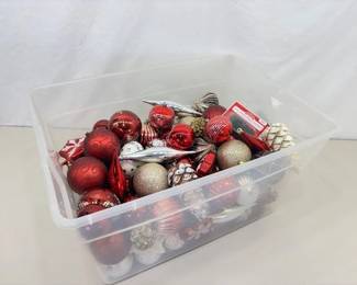 Tote FULL of Misc Modern Christmas Ornaments