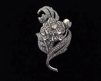 Vintage Kenneth J Lane (KJL) Art Nouveau Flower Brooch