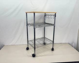 21" W x 35" H x 15" D Rolling Kitchen Utility Cart w/Sliding Drawer