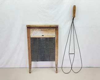 Antique Washboard and Rug Beater