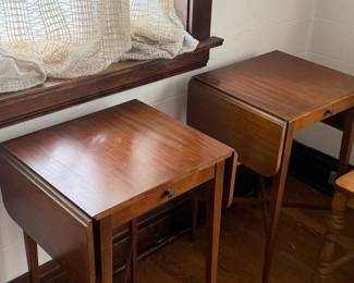 Pair of antique fold down tables