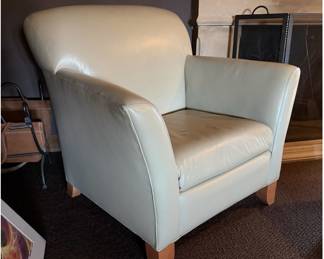 Cabot Wrenn Contemporary Cream Leather Lounge Armchair - Terrific Condition
