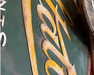 Large Vintage - Station - Print Shop Sign - Diamond-Shaped Metal Advertising w/ Raised Letterin - photo 6