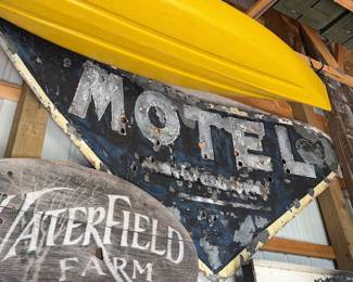 Large Vintage Motel Roadside Advertising Sign - Possible Historic Manistee, Michigan Landmark
