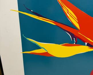 Large Signed Paradise Found Bird of Paradise Floral Art Print - Framed Contemporary Artwork - photo 3