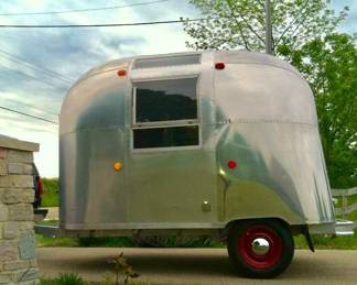 Rare Custom-Built Compact Airstream-Style Aluminum Travel Trailer - Nearly Complete Interior