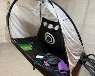 Large Indoor Golf Practice Net with Chipping Targets, Hitting Mat & Training Accessories