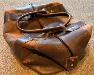 Murphy Woods Handmade Leather & Harris Tweed Plaid Travel Duffel Bag - Never Used (1 of 3)