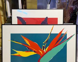 Large Signed Paradise Found Bird of Paradise Floral Art Print - Framed Contemporary Artwork - photo 2