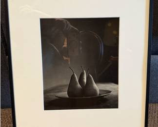 Todd Zodistowski Black & White Still Life Photograph - Three Pears, Framed Michigan Art.