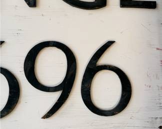 Vintage Egypt Grange No. 1696 Large Wooden Lodge Sign - Raised Black Lettering - photo 3