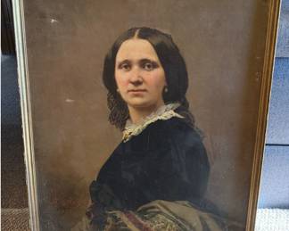 Antique 19th Century Portrait of Wilhelmine von Hartling - Signed B.v. Hagen, 1879