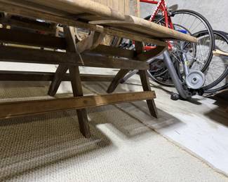 Antique Heywood-Wakefield Wooden Ship Chairs - Nautical Folding Double Seat - Set of 3 Pairs - photo 6