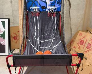 Sportcraft Dual-Hoop Indoor Basketball Arcade Game with Electronic Scoreboard & Basketballs