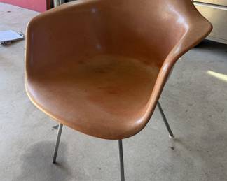 Vintage Herman Miller Eames Fiberglass Armchair - Terracotta Brown - Mid-Century Modern