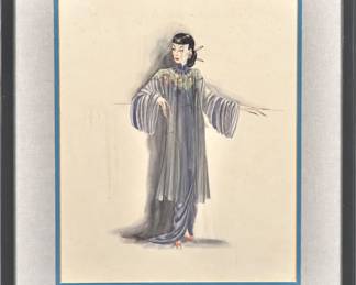Chinese-style court robe — framed costume rendering