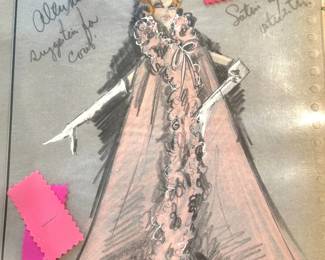 New Faces of 1952 — Lizzie Borden, pink floral gown study