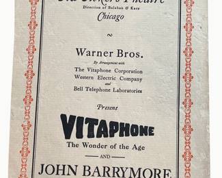 Don Juan / Vitaphone — McVickers Theatre Chicago program (1926)