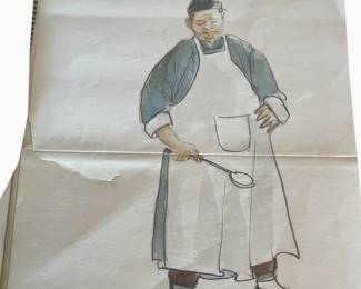 Chinese cook costume study with ladle