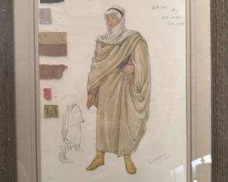 Ben-Hur — Arab costume #7 design, dated 1957, with fabric swatches