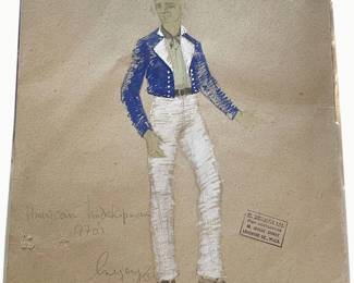 American midshipman in blue jacket and white breeches