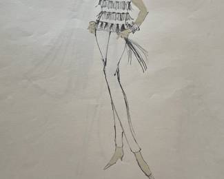 White tiered-fringe dress — costume study